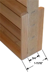 Louver pad with quarter round for 1-<sup>3</sup>/<sub>4</sub>" thick door.